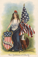 Vintage Columbia Postcard - "Our Emblems of Liberty"