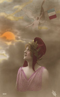Vintage Postcard - French Woman with Phrygian Cap