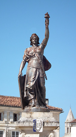 Statue of Marianne in Jonzac, France