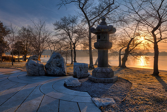 Stone Lantern Sunrise