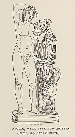 Vintage Illustration - Apollo, with Lyre and Griffin