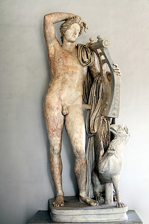 Statue of Apollo Citharoedus with the Lyre and Griffin (roman circa 2nd century AD)