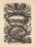 Vintage Color Image Plate - Scenes in Central Park.