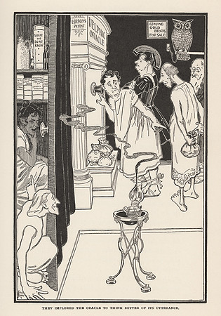 Vintage Illustration - They Implored the Oracle to Think Better of Its Utterance.