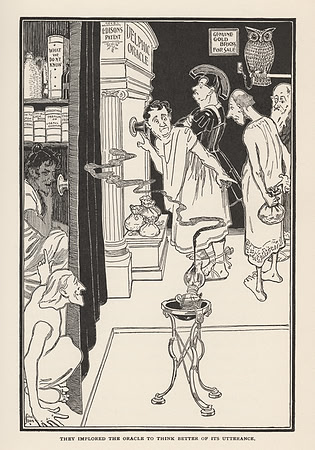 Vintage Illustration - They Implored the Oracle to Think Better of Its Utterance.
