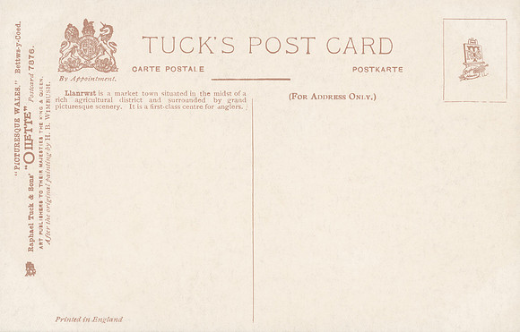 Vintage Postcard Back - Llanrwst (Wales)