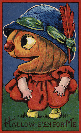 Vintage Halloween Postcard - Jack-o'-Lantern Cutie