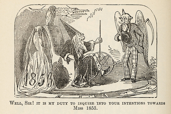Vintage Illustration - The Wizard Inquiring about Miss 1853