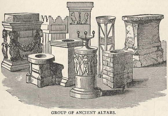 Vintage Illustration - Group of Ancient Altars