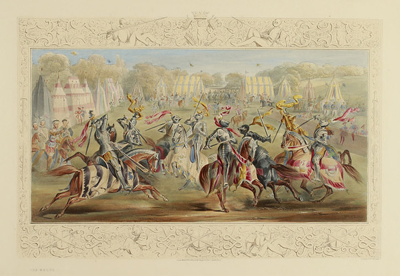 Eglinton Tournament Plate XVIII - The Melee (published circa 1843)