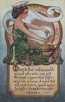 Vintage Postcard - Wizard Woman Cook