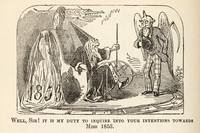 Vintage Illustration - The Wizard Inquiring about Miss 1853