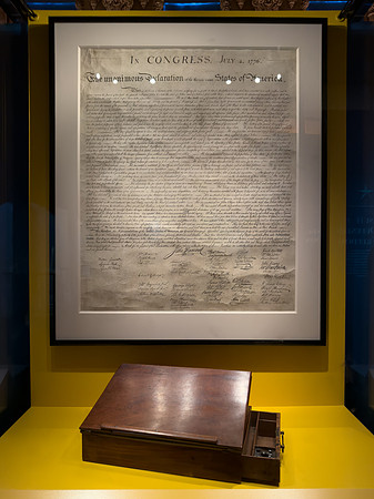 American Declaration of Independence (William Stone's Facsimile) and Thomas Jefferson's Desk