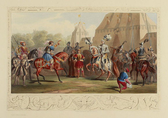 Eglinton Tournament Plate XVI - The Challenge (published circa 1843)