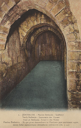 Vintage Photo Postcard - Jerusalem's Pool of Bethesda