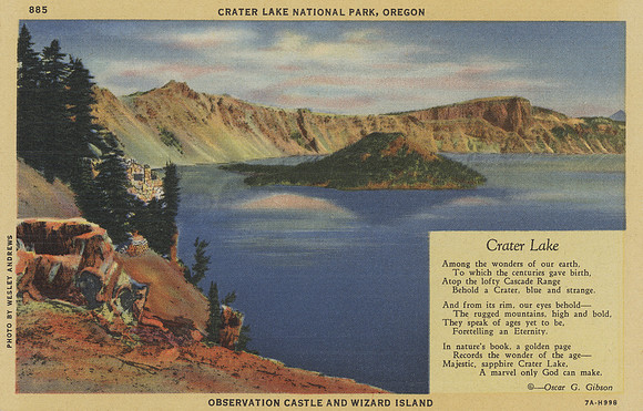 Vintage Postcard - Poetic Crater Lake (Oregon)
