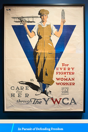 Vintage WWI Poster - For Every Fighter a Woman Worker Care for Her through the YWCA