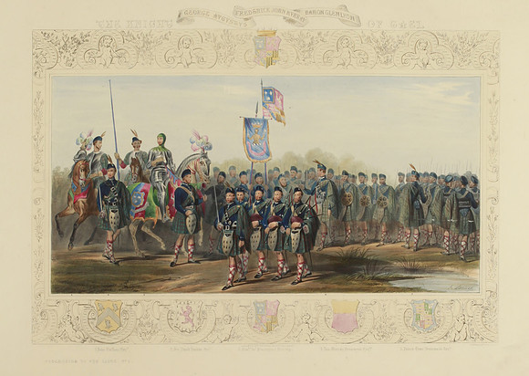 Eglinton Tournament Plate IX - George Augustus Frederick John Murray, Baron Glenlyon - Knight of the Gael (published circa 1843)