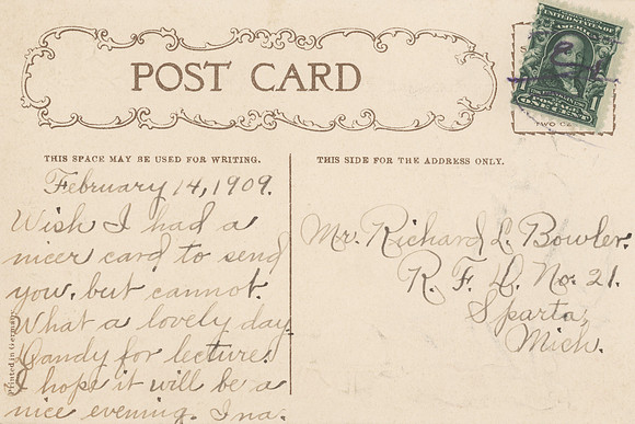 Vintage Postcard Message 7