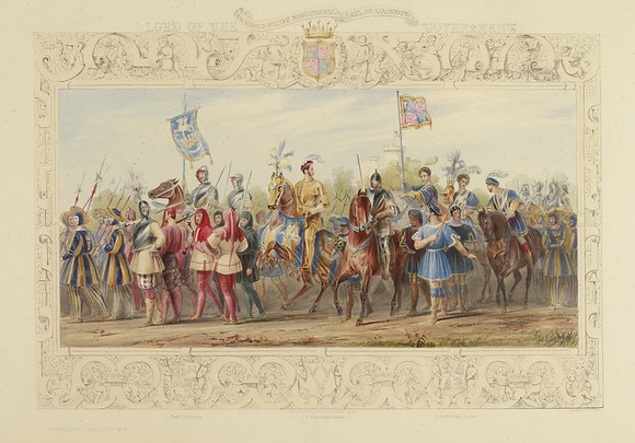 Eglinton Tournament Plate VI - Archibald William Montgomerie, Earl of Eglinton, Lord of the Tournament (published circa 1843)