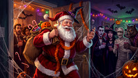 Santa Crashes a Halloween Party