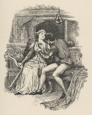 Vintage Illustration - The Magic Love Draught of Tristram and Iseult