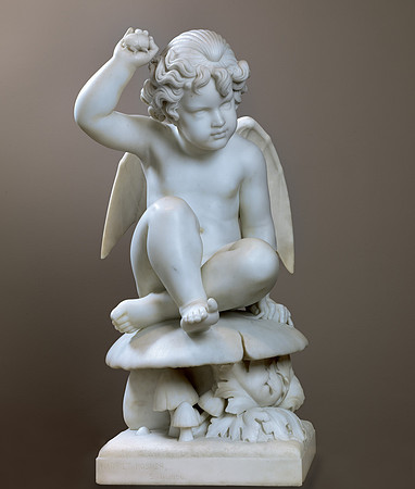 Puck (marble sculpture created by Harriet Hosmer circa 1854-56)