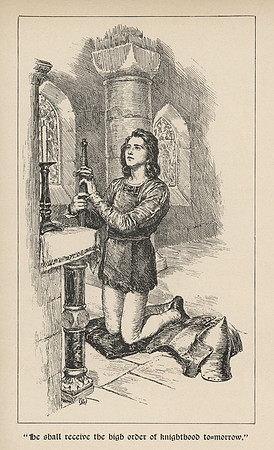 Vintage Illustration - "He [Galahad] shall receive the higher order of knighthood to-morrow."