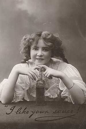 Vintage Photo Postcard - I Like Your Sauce!