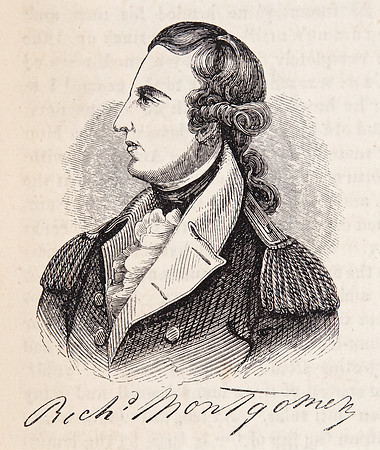 Major General Richard Montgomery (engraving by Benson John Lossing circa 1860) (AI enhanced)