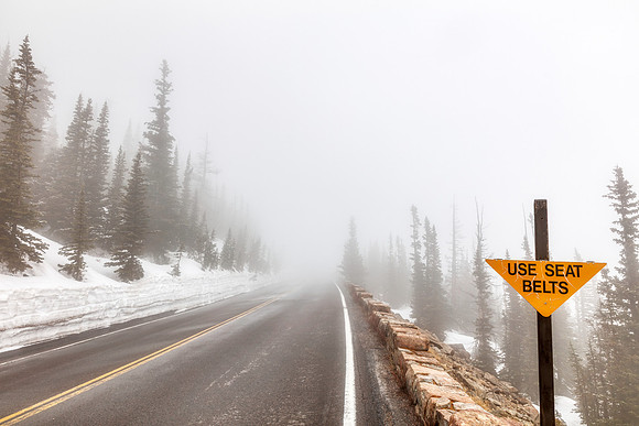 Foggy Winter Road - Rocky Mountain National Park