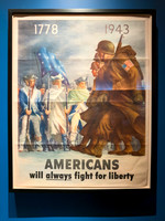 Vintage WWII Poster - Americans Will Always Fight for Liberty