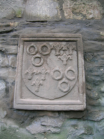 Restored coat of arms of the Montgomeries at Eglinton Country Park, North Ayrshire, Scotland