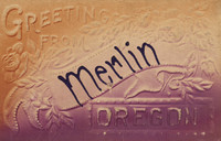 Vintage Postcard - Greetings from Merlin, Oregon
