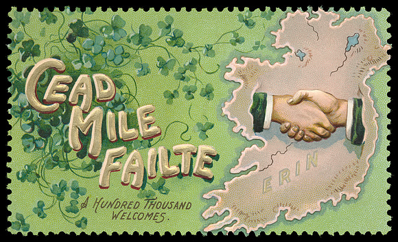 Vintage Irish Postcard Stamp