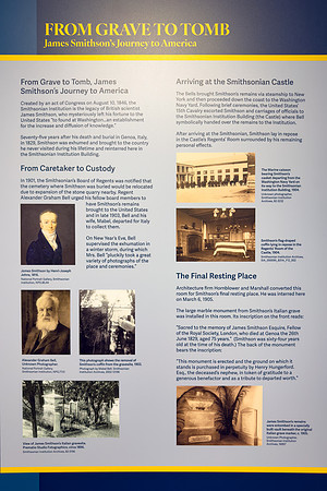 Interpretive Sign - James Smithson's Journey to America from Grave to Tomb
