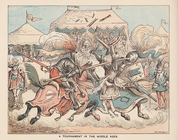 Vintage Color Image Plate - A Tournament in the Middle Ages