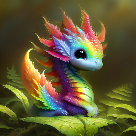 Rainbow Fern Dragon Hatchling