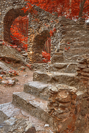 Forest Castle Ruins - Ruby Autumn