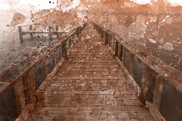 Acrylic Sepia Pier