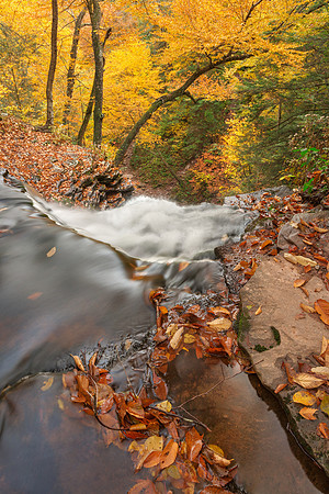 Autumn Waterfall Precipice