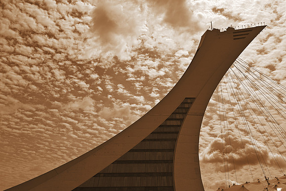 Olympic Stadium Tower - Sepia Nostalgia