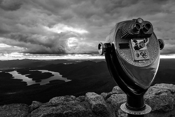 Lake Placid Vista - Black & White