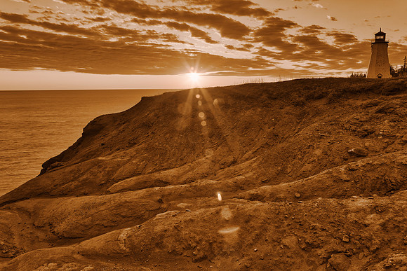 Sepia Seacow Sunset