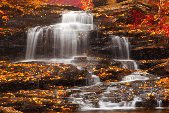 Photo Synthesis - Autumn Oil Impressions of Onondaga Falls