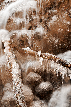 Frozen Harp Falls - Sepia Nostalgia