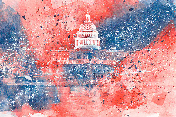 Acrylic Capitol - Red White & Blue