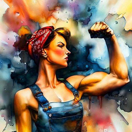 Rosie the Watercolor Riveter