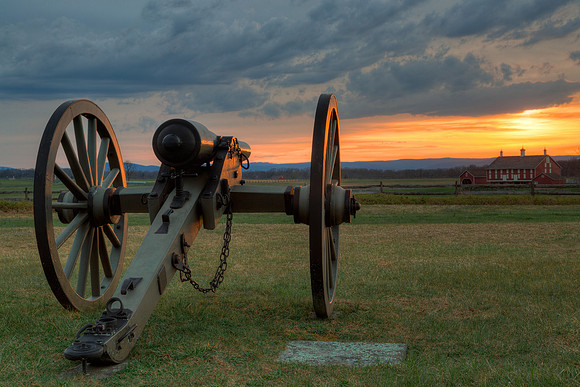 Gettysburg Cannon Sunset