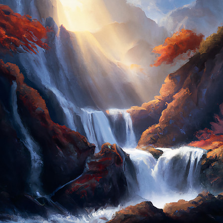 Divine Autumn Waterfall